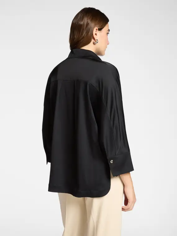 Camicia in raso Donna, Nero (46-48 IT) miniatura 2