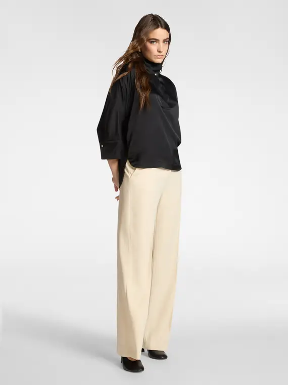 Camicia in raso Donna, Nero (46-48 IT) miniatura 3