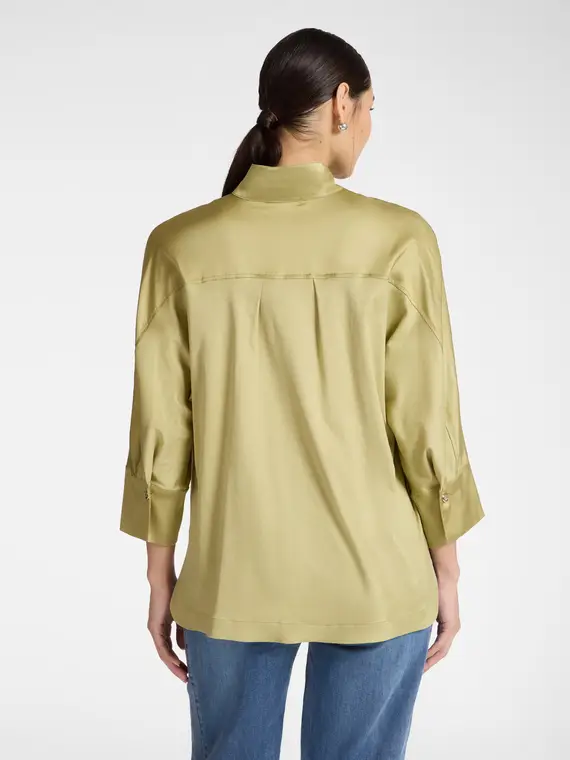 Camicia in raso Donna, Verde chiaro (42 IT) miniatura 2