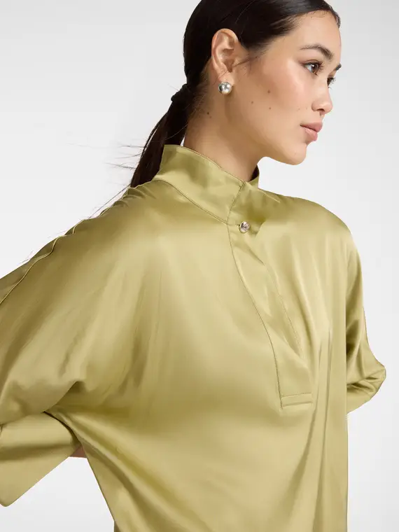 Camicia in raso Donna, Verde chiaro (42 IT)