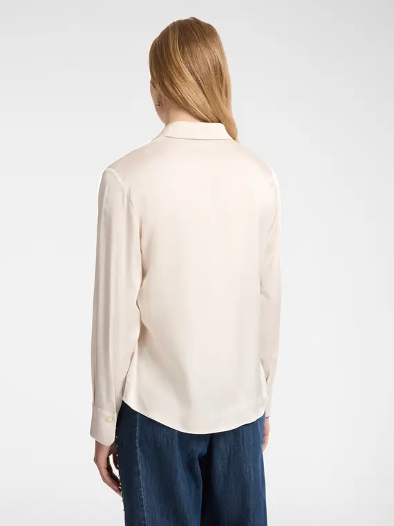 Camicia in raso stretch Donna, Bianco miniatura 2