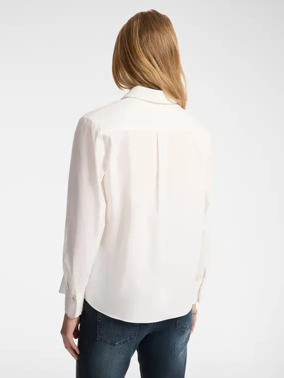 Camicia in tessuto stretch Donna, Bianco miniatura 2