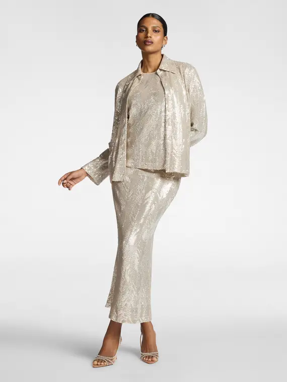 Camicia in tulle con paillettes Donna miniatura 3