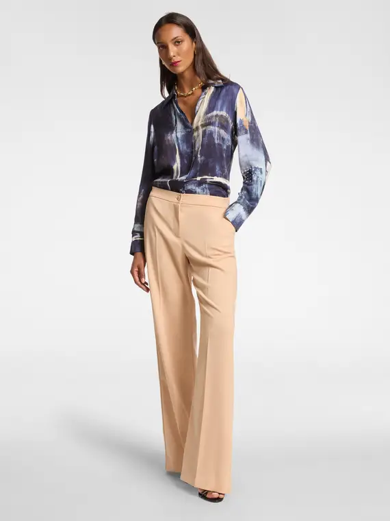 Camicia in viscosa stampata Donna, Blu