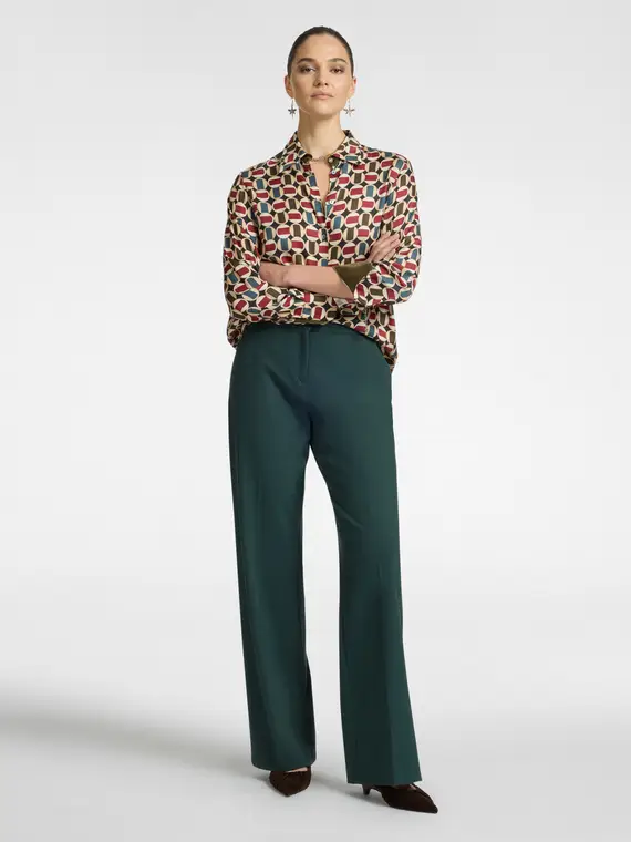 Camicia in viscosa stampata Donna, Bordeaux miniatura 3