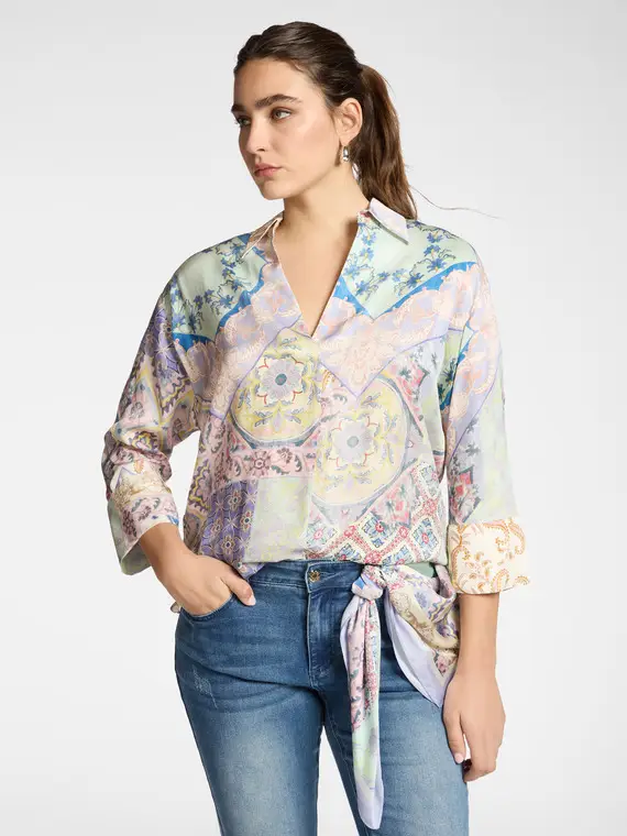 Camicia in viscosa stampata Donna, Viola (42 IT)