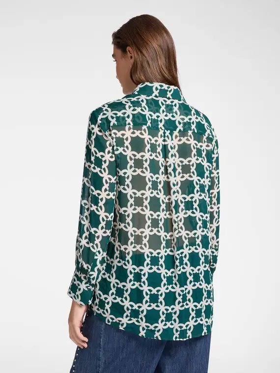 Camicia Monogram Donna, Verde miniatura 2