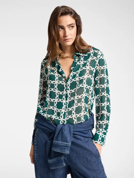 Camicia Monogram Donna, Verde