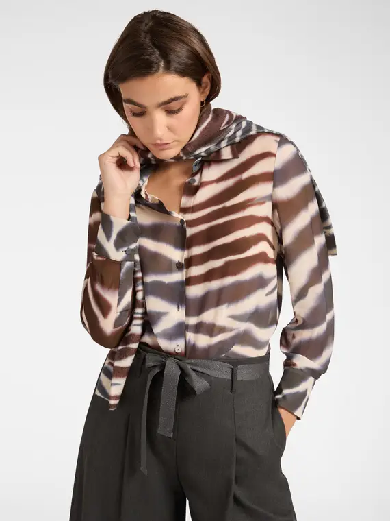 Camicia stampata animalier Donna