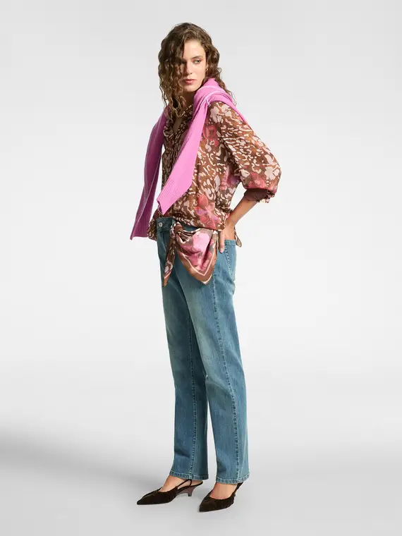 Camicia stampata Donna, Rosa miniatura 3