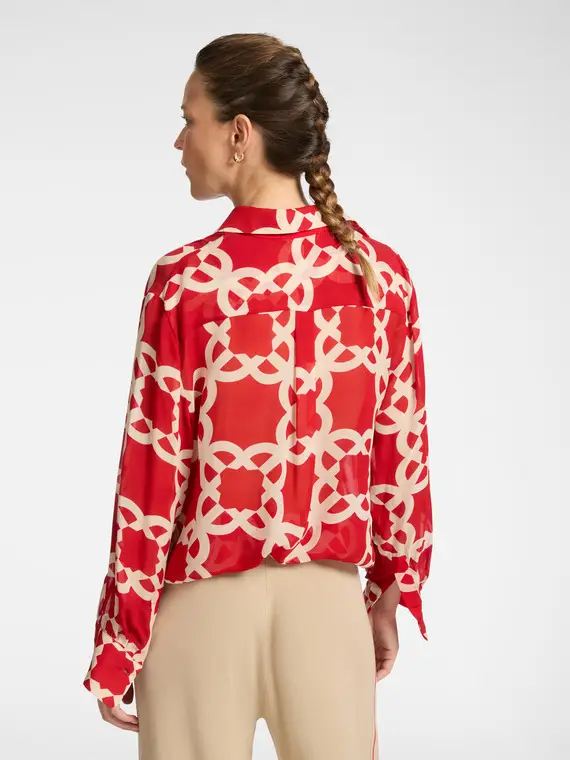 Camicia stampata Donna, Rosso miniatura 2
