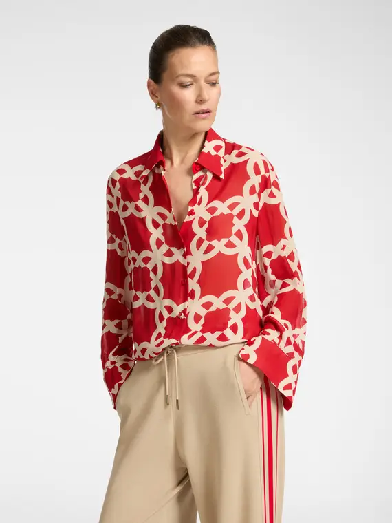 Camicia stampata Donna, Rosso