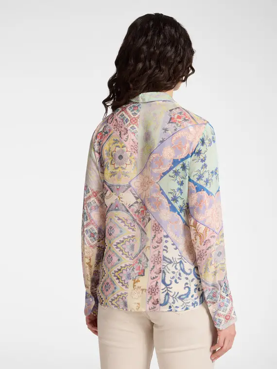 Camicia stampata Donna, Viola miniatura 2