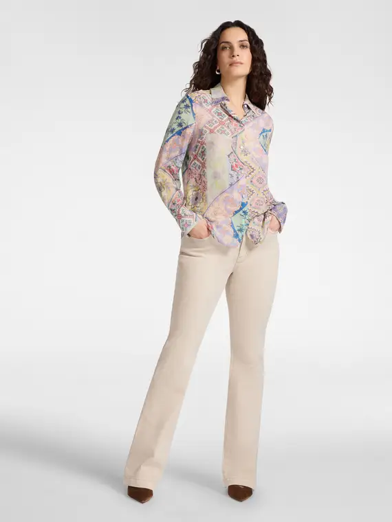 Camicia stampata Donna, Viola miniatura 3