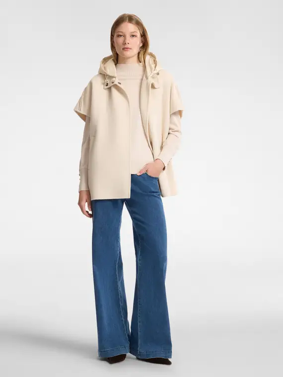 Cappa con cappuccio staccabile Donna, Bianco miniatura 3