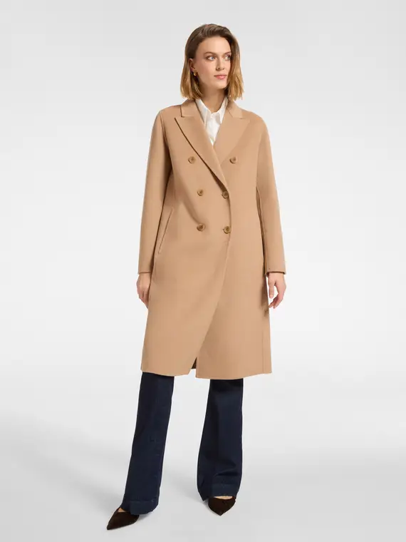 Cappotto doppiopetto Donna, Beige miniatura 3