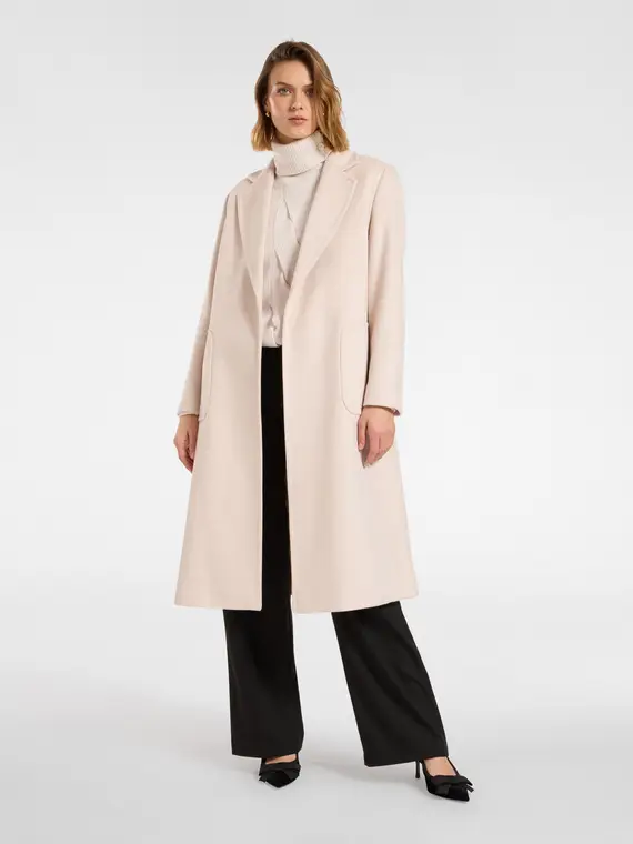 Cappotto in lana Donna, Beige miniatura 3