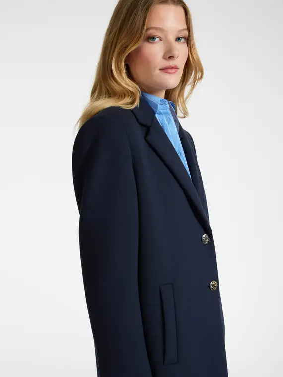 Cappotto in tessuto scuba Donna, Blu miniatura 3