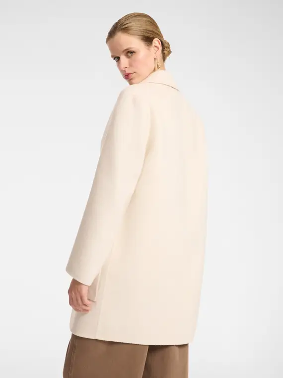 Cappotto sartoriale in tessuto double Donna, Beige miniatura 2