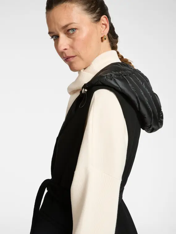 Cappotto sporty senza maniche Donna, Nero miniatura 3