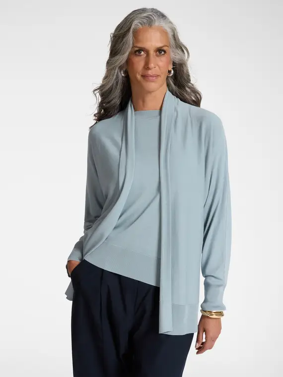 Cardigan aperto davanti Donna, Azzurro