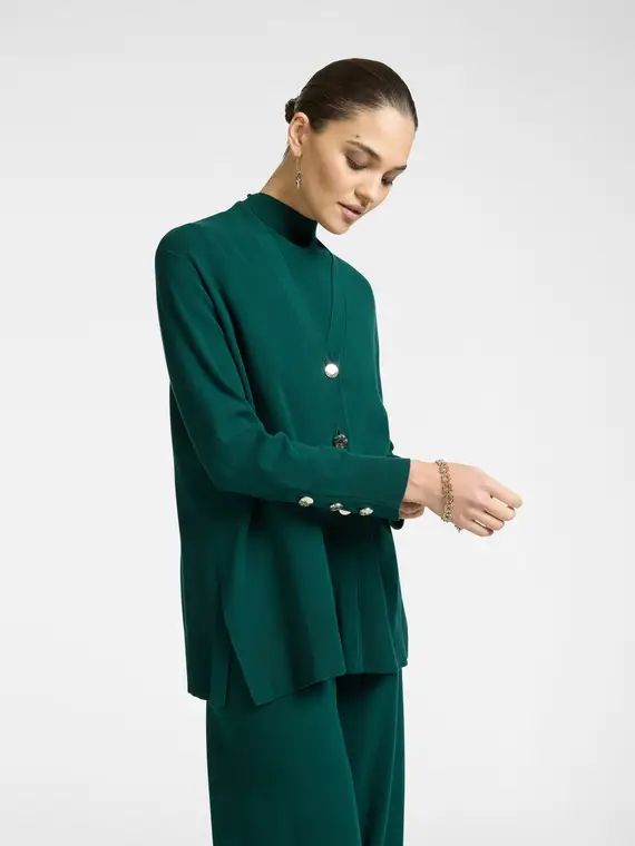 Elena Mirò Cardigan Donna Verde 3172425