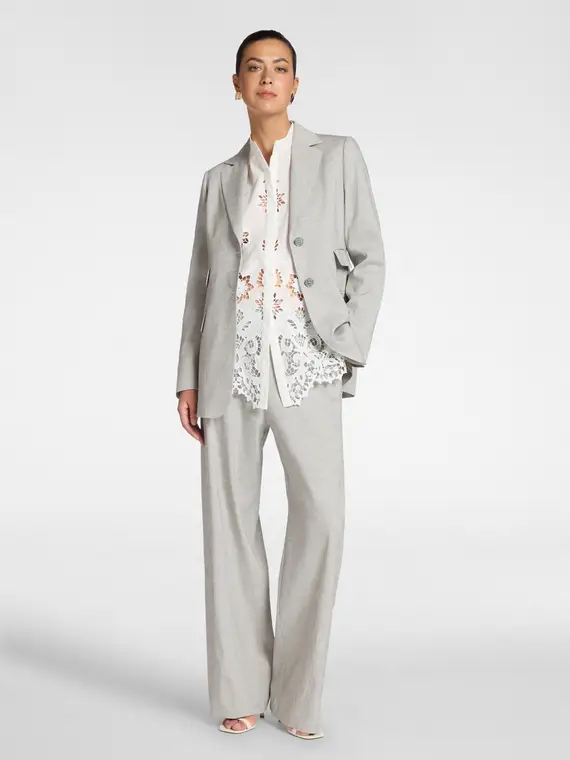 Chinos misto lino Donna, Grigio