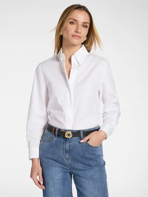 Cintura Monogram reversibile in pelle Donna, Nero