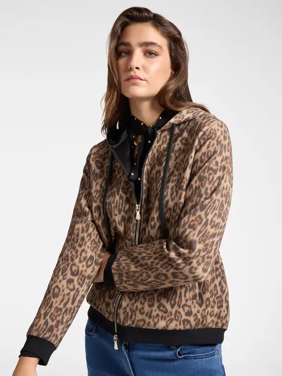 Felpa animalier Donna, Beige (50 IT)