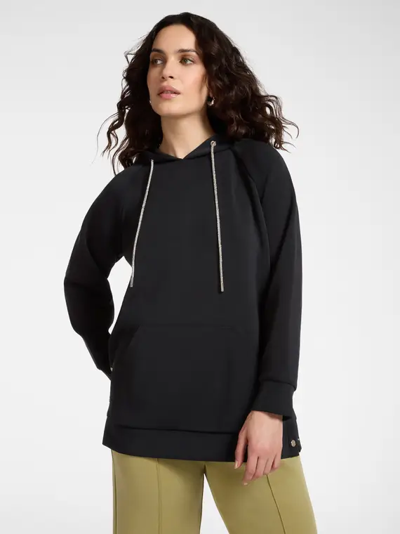 Felpa con cappuccio misto modal Donna, Nero (42 IT)