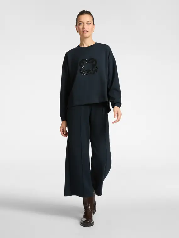 Felpa con ricamo Monogram Donna, Blu (44 IT) miniatura 3