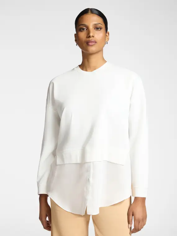 Felpa effetto layering Donna, Bianco (44 IT)