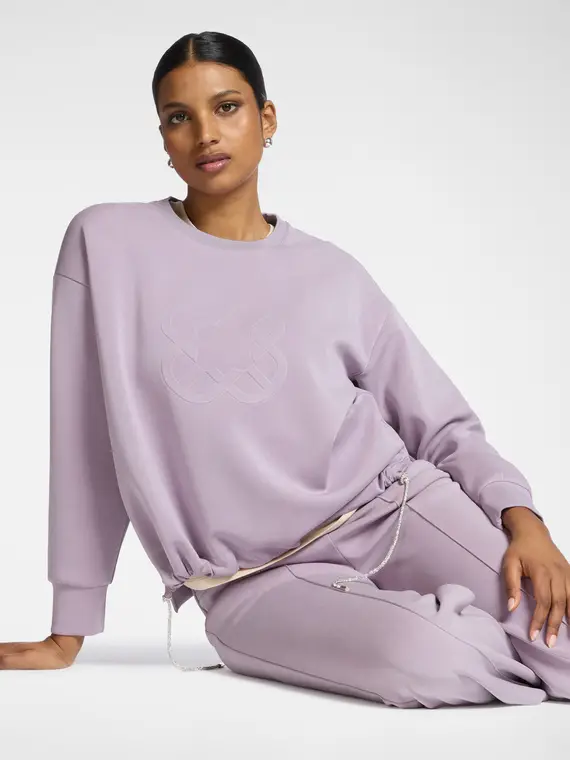 Felpa in scuba con logo Monogram Donna, Viola (44 IT)