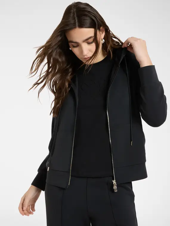 Felpa in tessuto scuba Donna, Nero (44 IT)