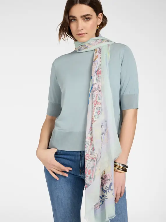 Foulard in modal stampato Donna, Viola