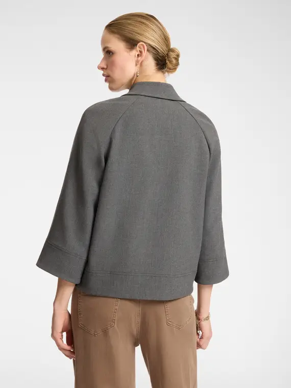 Giacca boxy con linea ad A Donna, Grigio miniatura 2