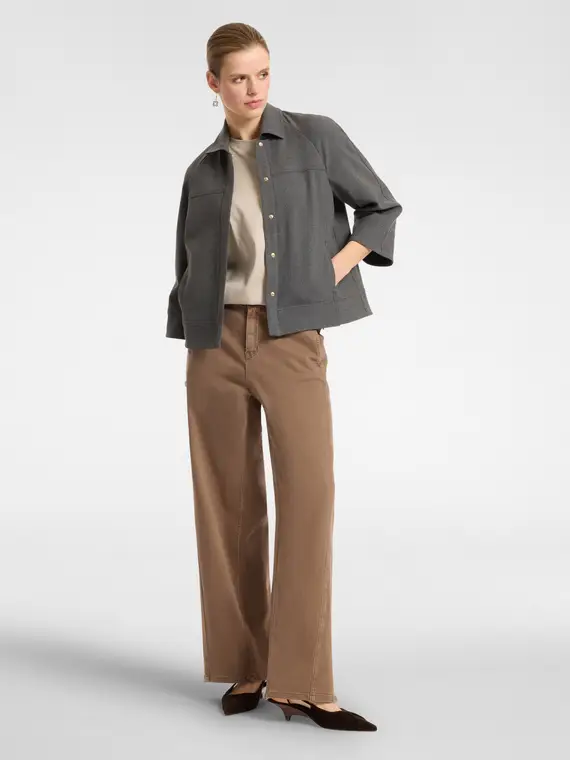 Giacca boxy con linea ad A Donna, Grigio miniatura 3