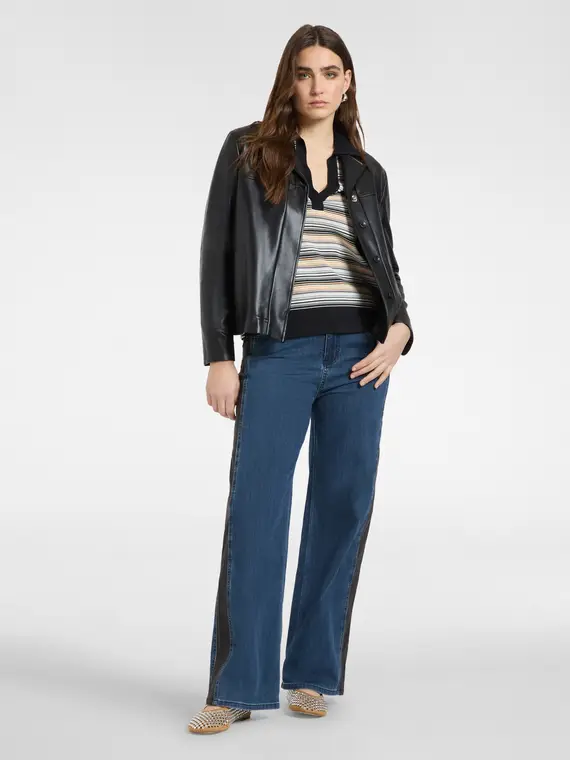 Giacca boxy in tessuto spalmato Donna, Nero miniatura 3