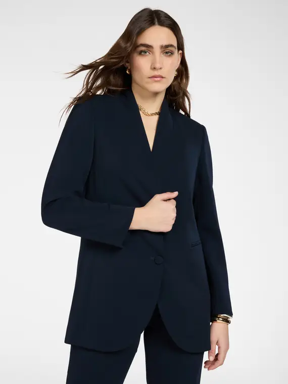 Giacca con cintura Donna, Blu