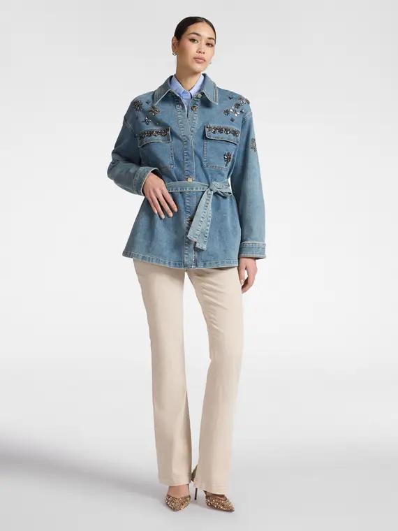 Giacca in denim con applicazioni Donna, Blu (46-48 IT) miniatura 3