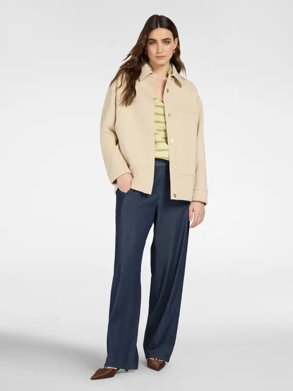 Giacca in scuba Donna, Beige miniatura 3