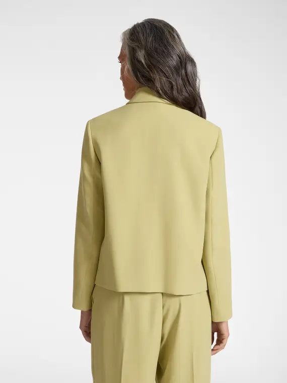 Giacca in tessuto crêpe Donna, Verde chiaro miniatura 2