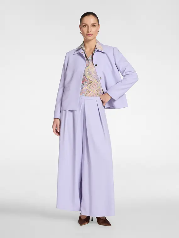 Giacca in tessuto crêpe Donna, Viola miniatura 3