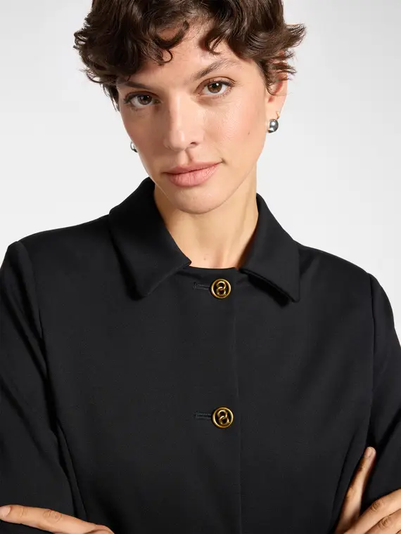 Giacca sciancrata con bottoni Donna, Nero miniatura 3