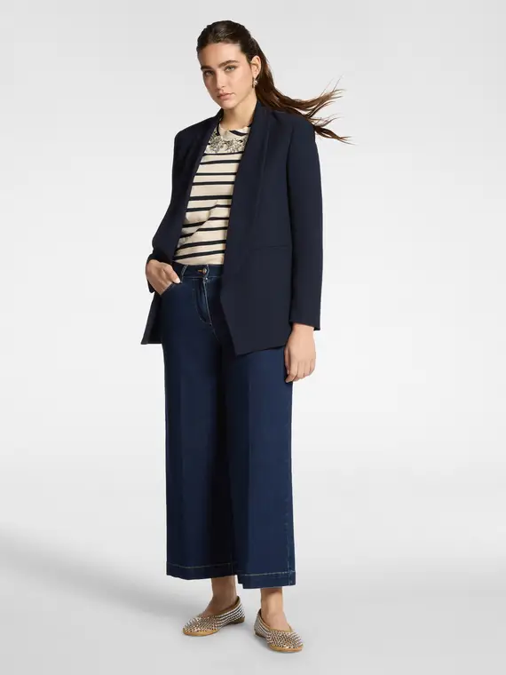 Giacca strutturata in crêpe Donna, Blu miniatura 3