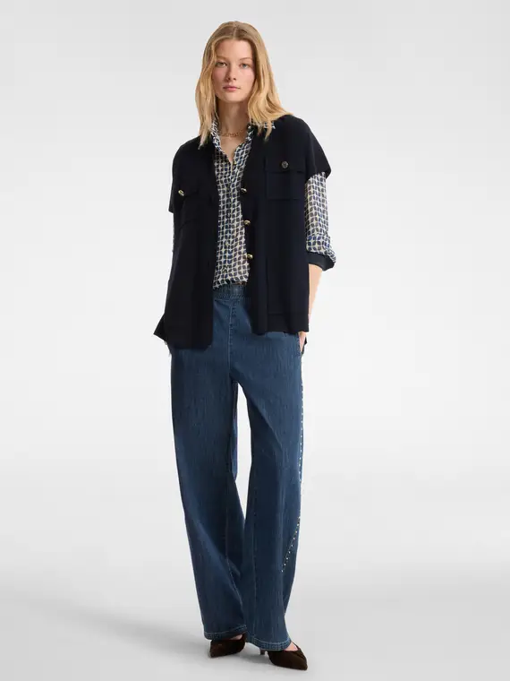 Elena Mirò Gilet Donna Blu 2850510 miniatura 3