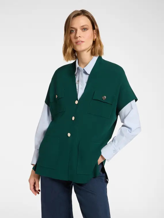 Elena Mirò Gilet Donna Verde 3897872