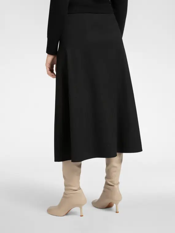 Gonna a portafoglio con jabot Donna, Nero miniatura 2