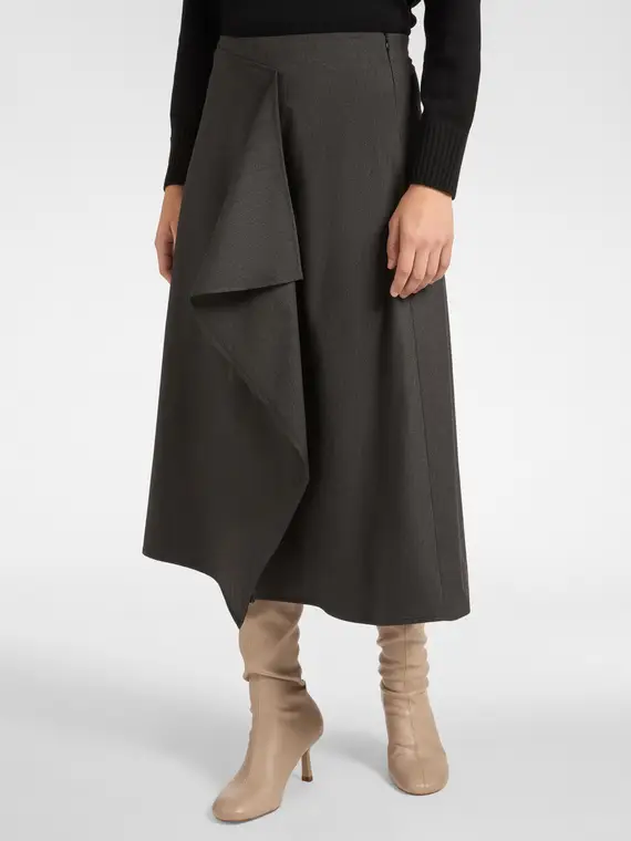 Gonna a portafoglio con jabot Donna miniatura 3