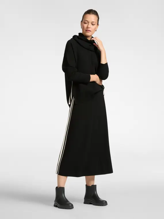 Gonna in tricot con riga laterale Donna, Nero (46-48 IT) miniatura 3